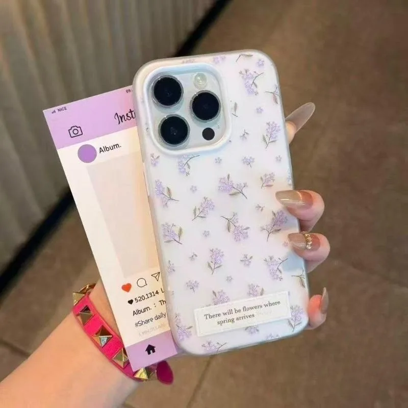 Fresh Floral 2 in1 Matte Phone Case For Samsung Galaxy A17 A33 A32 A31 A30S A30 A26 A25 A24 A23 A21S A20S A16 A15 A14 Back Cover