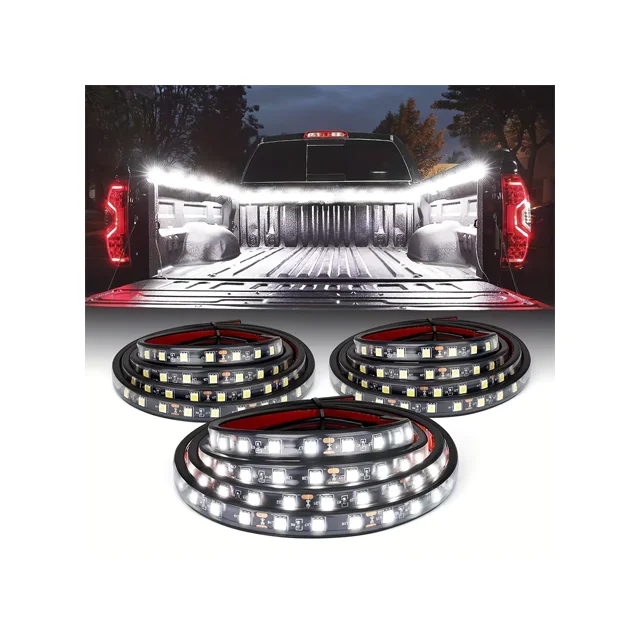 New 2PCS 60 Inch 150 LEDs Silica Gel LED Truck Bed Light Strip White For Cargo Pickup Truck SUV RV Boat ATV