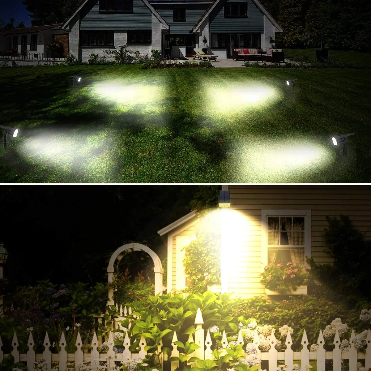 Solar Spot Lights Outdoor Pathway LED Solar Landscape RGB Lights  IP65 Waterproof Pool Garden Yard Tree Driveway Patio Spotlight