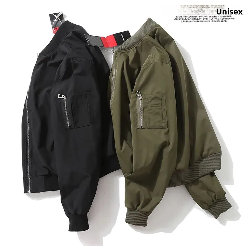 

MA Flight Jaet Faionable Casual Top for Men American Sle Stand Collar Baseball Game Outerwear Polyester Long Sve