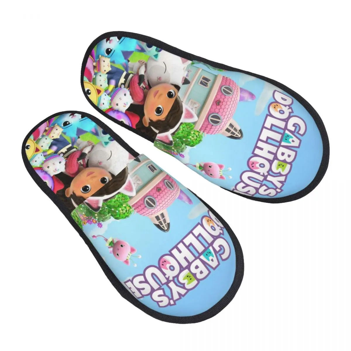 Custom Print Women Gabbys Dollhouse House Slippers Soft Warm Cartoon Mermaid Memory Foam Fluffy Slipper Indoor Outdoor Shoes