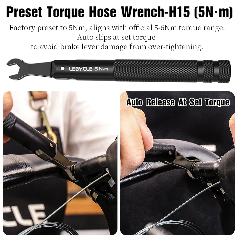 LEBYCLE Bike Hydraulic Brake Preset Torque Wrench 4/5/8Nm Preset Torque Wrench For Shimano Sram Magura Bike Brake Hose Tools - view 4
