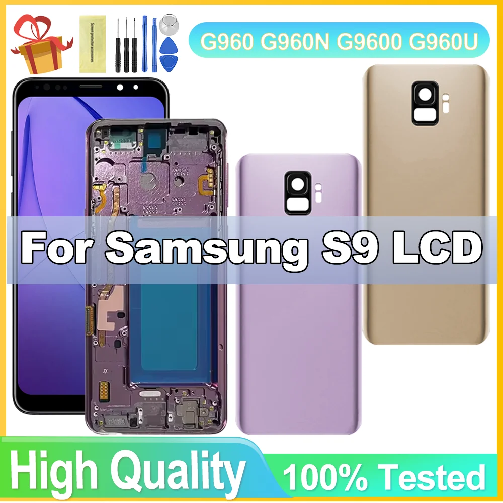 

100% Tested Display For Samsung Galaxy S9 LCD With Digitizer Touch Screen Assembly SM-G960FD S9 G960 LCD with Frame Replacement