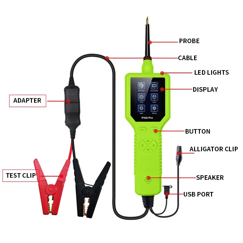 Automotive Fault Circuit Detector P100 Pro circuit Analysis Intelligent Diagnosis Instrument OBD2 Voltage Resistance Intelligent