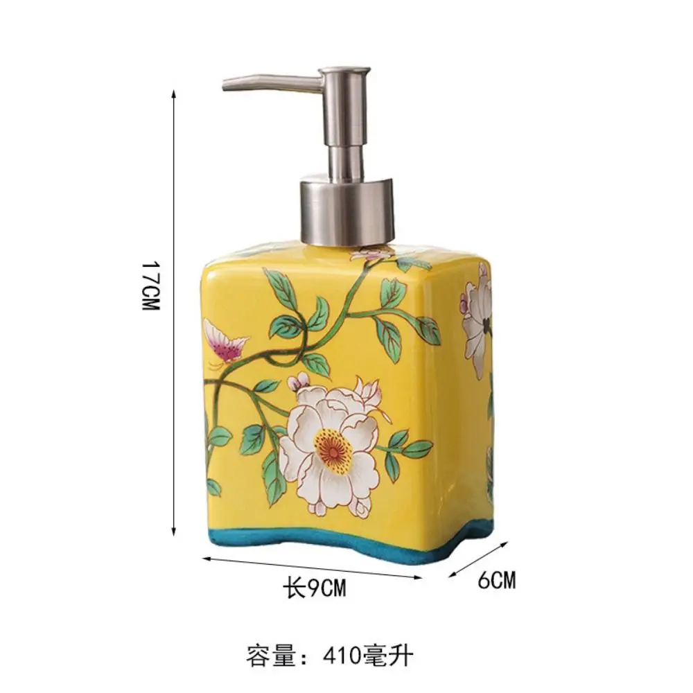 Vintage handzeepdispenser Chinese stijl hervulbare keramische zeepfles verwijderbare antislip shampoo container badkamer