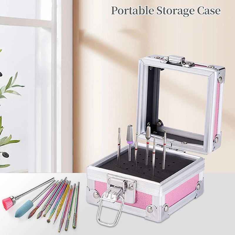 Nail Drill Bits Storage Box Portable Manicure Sanding Tip Jack Organize Nails Accessories Drill Bits Storage Box