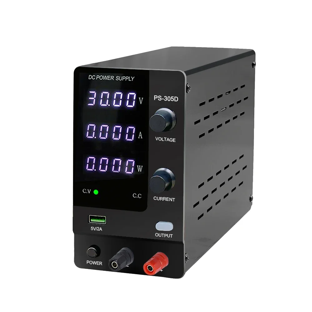 

USB DC Regulated Laboratory Power Supply Adjustable 30V 5A Voltage Regulator Stabilizer Bench Power Source ON/OFF