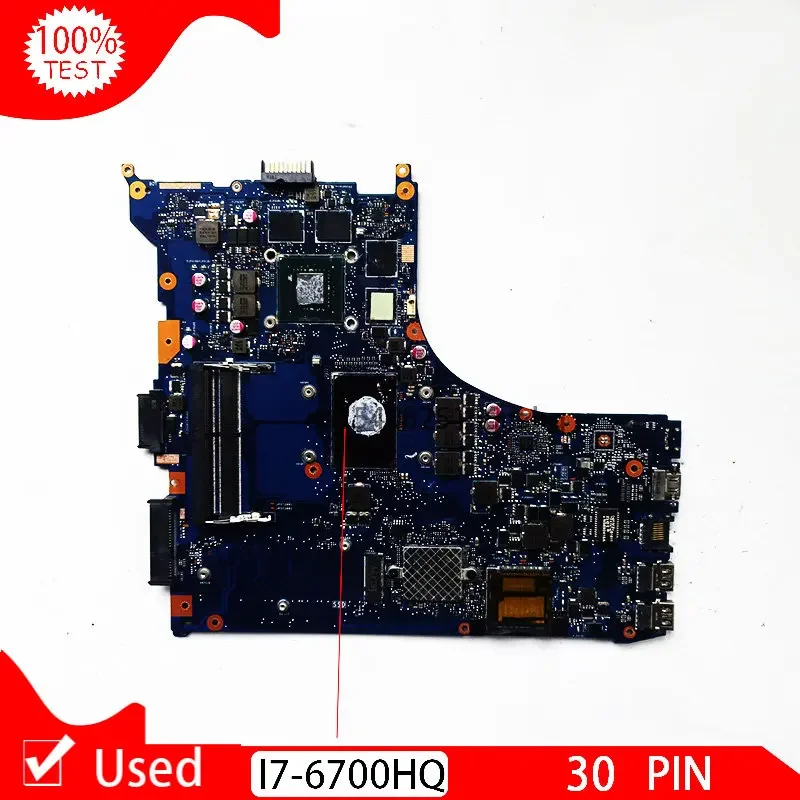 

Б/у материнская плата для ноутбука ASUS GL552VX GL552VW GL552V ZX50V I7-6700HQ CPU N16P-GX-A2 30 PIN