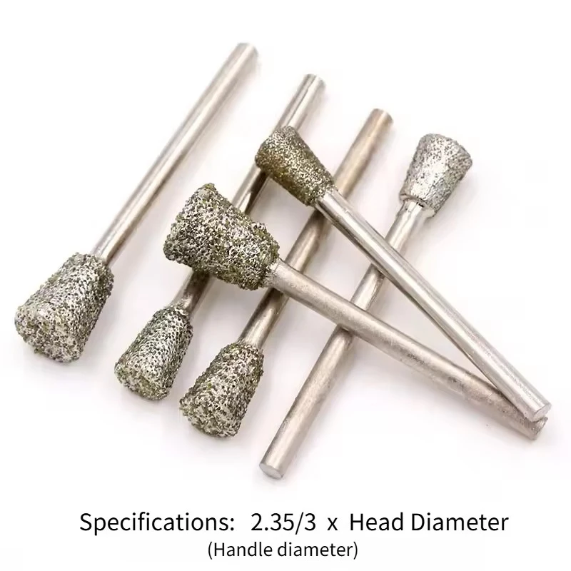 หัวเจียรเพชรทรงสี่เหลี่ยมคางหมูกลับด้าน 1/2/5/10 ชิ้น ขนาด 2.35/3 มม. สำหรับงานแกะสลัก, ขัดลบคม, ตัดแต่งงานฝีมือ และทำความสะอาด