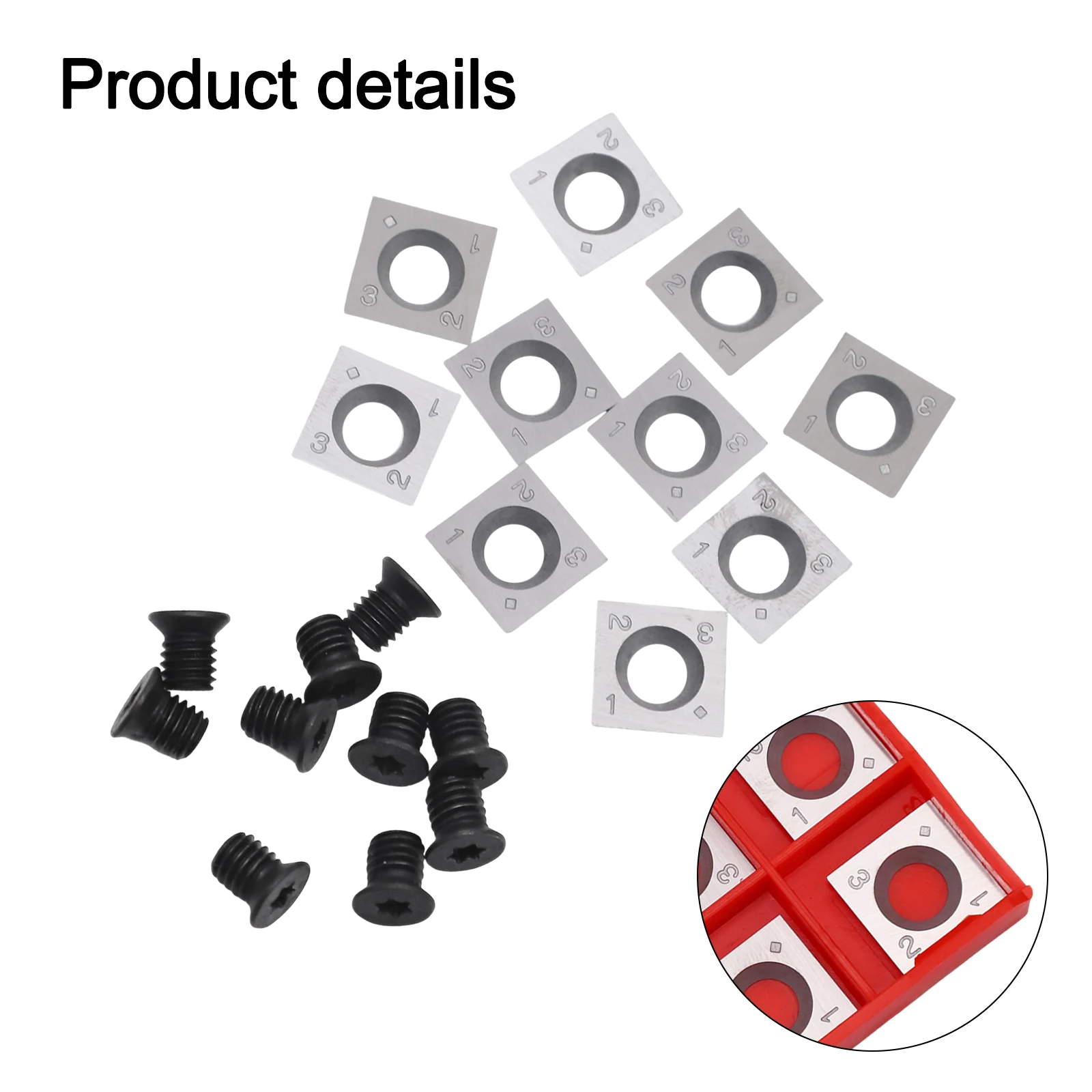 

10pcs 14x14mm Carbide Inserts Cutters Square Carbide Tool Corners Parts For Wood Work Spiral Planer Head
