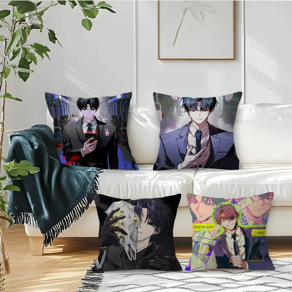 K-Kim S-Soleum Web Novel GSGW    Pillow Covers Cartoon Sofa Decorative Home Double-sided Printing Short Plush Cute Cushion Cover