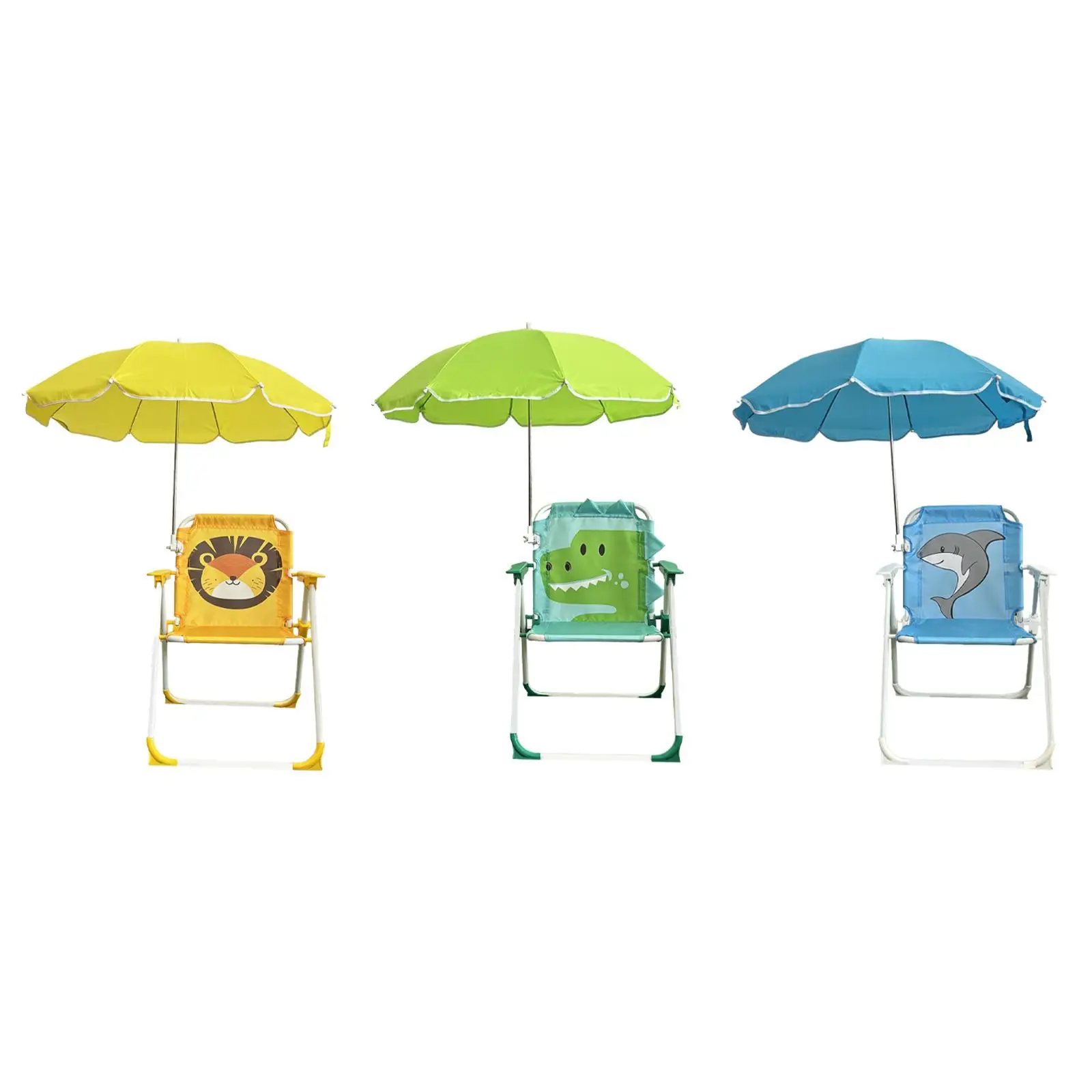 Folding Camping Chair for Children, with Built-in Sun Protection, Compact and