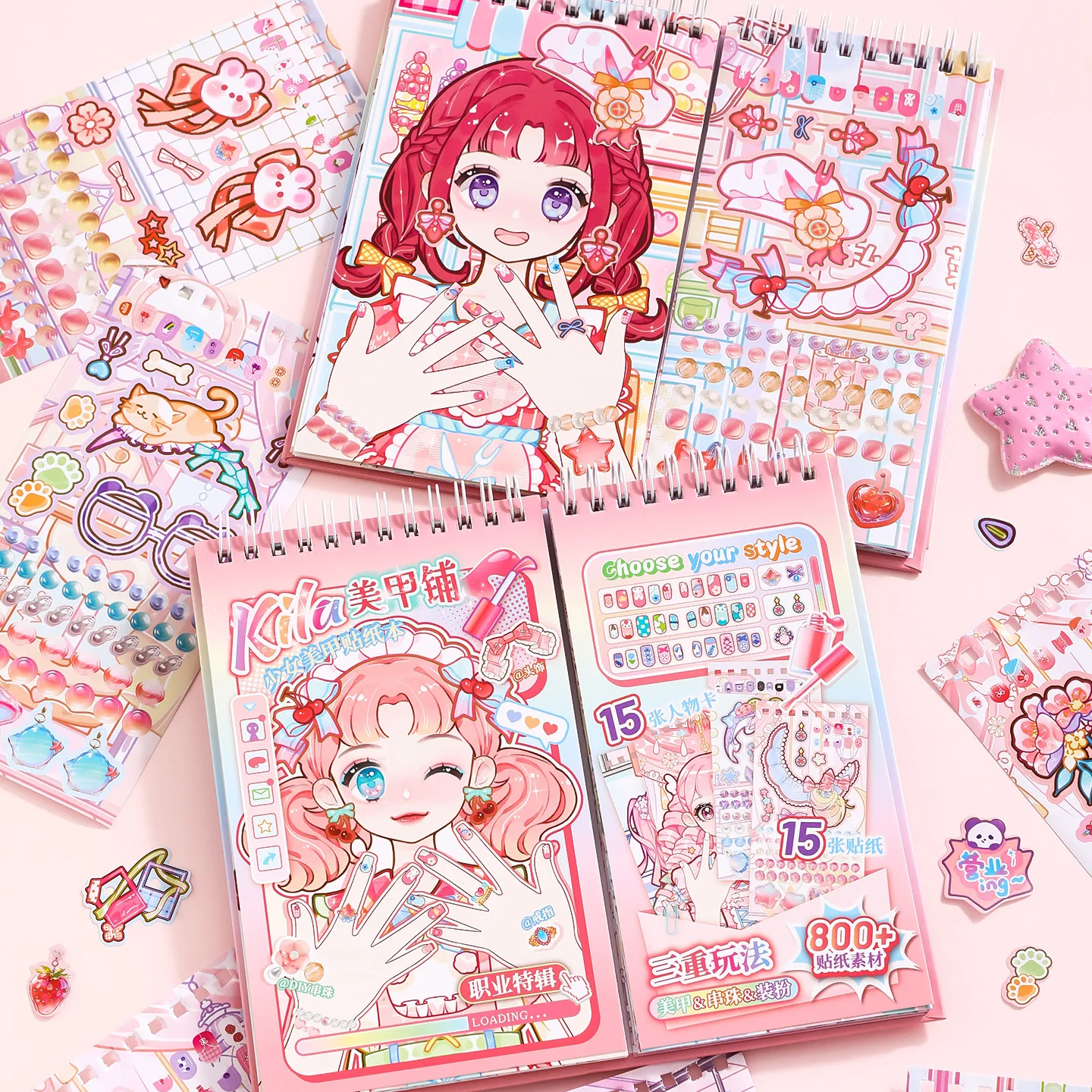 Nail Art Sticker Book, Creative Girl Nail Art DIY Material Sticker Book, Scene Makeup Book