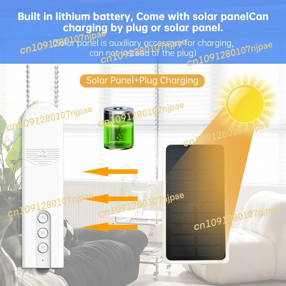 Tuya WiFi Smart DIY Motorisierte Kette Rollos Vorhang Motor Schatten Shutter Stick Solar Panel arbeit für Alexa Google Hause