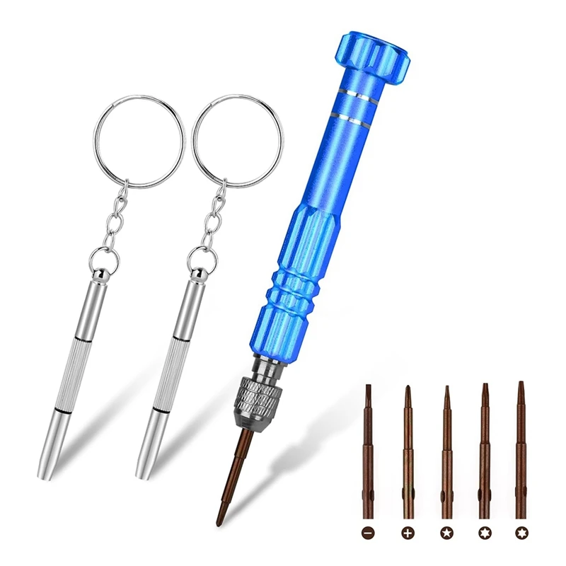 Kit de reparo de óculos chave de fenda, conjunto de chave de fenda 6 em 1 para relógios, óculos, óculos de sol, eletrônicos, telefones celulares duráveis