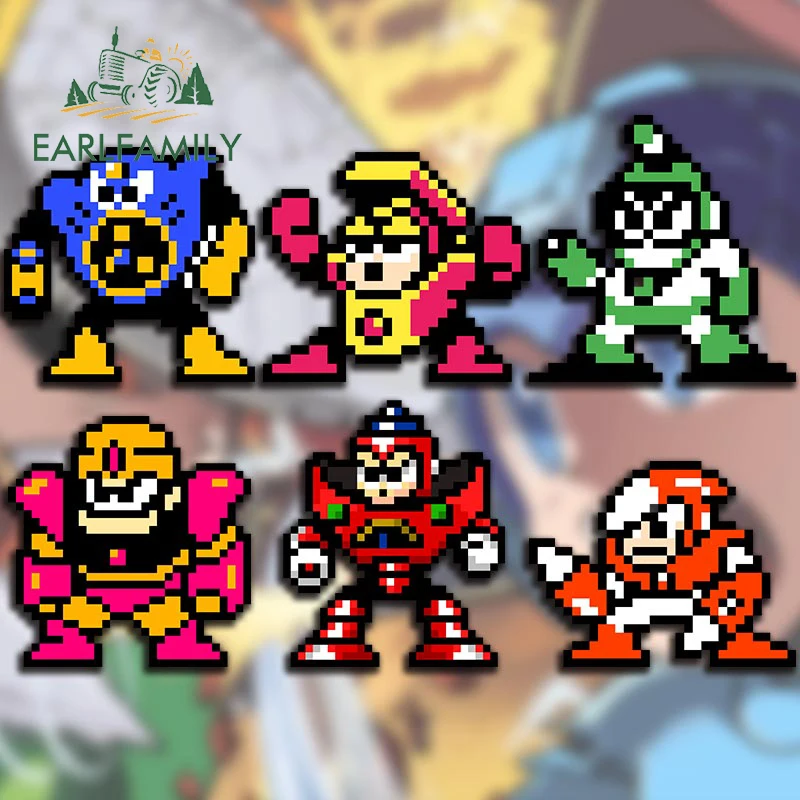 

EARLFAMILY 13cm for Megaman Humorous Rockman Car Sticker Air Conditioner Creative Decal Car Accessories Anime Window RV Graphics