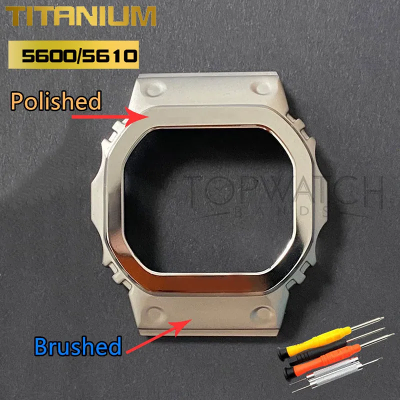 

5610 Titanium Alloy Silver Black DW5600 GW-B5600 Case Watch Mod Bezel High-quality Watch Case Tools Screw 5035 5025 GW-5000U