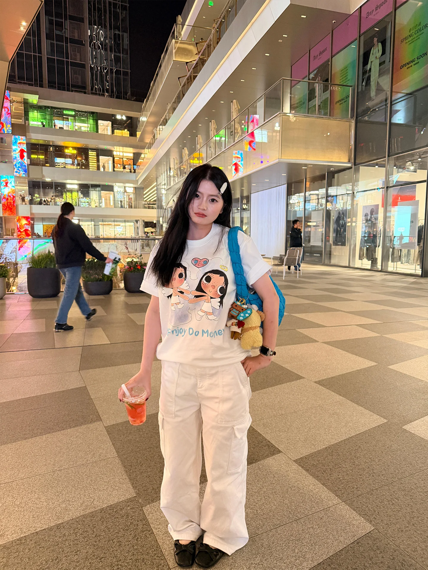 Summer New Women's Loose Cotton Short Sleeve T-shirt Graffiti Hand-drawn Small Jade Print Casual Style Half-sleeve Top