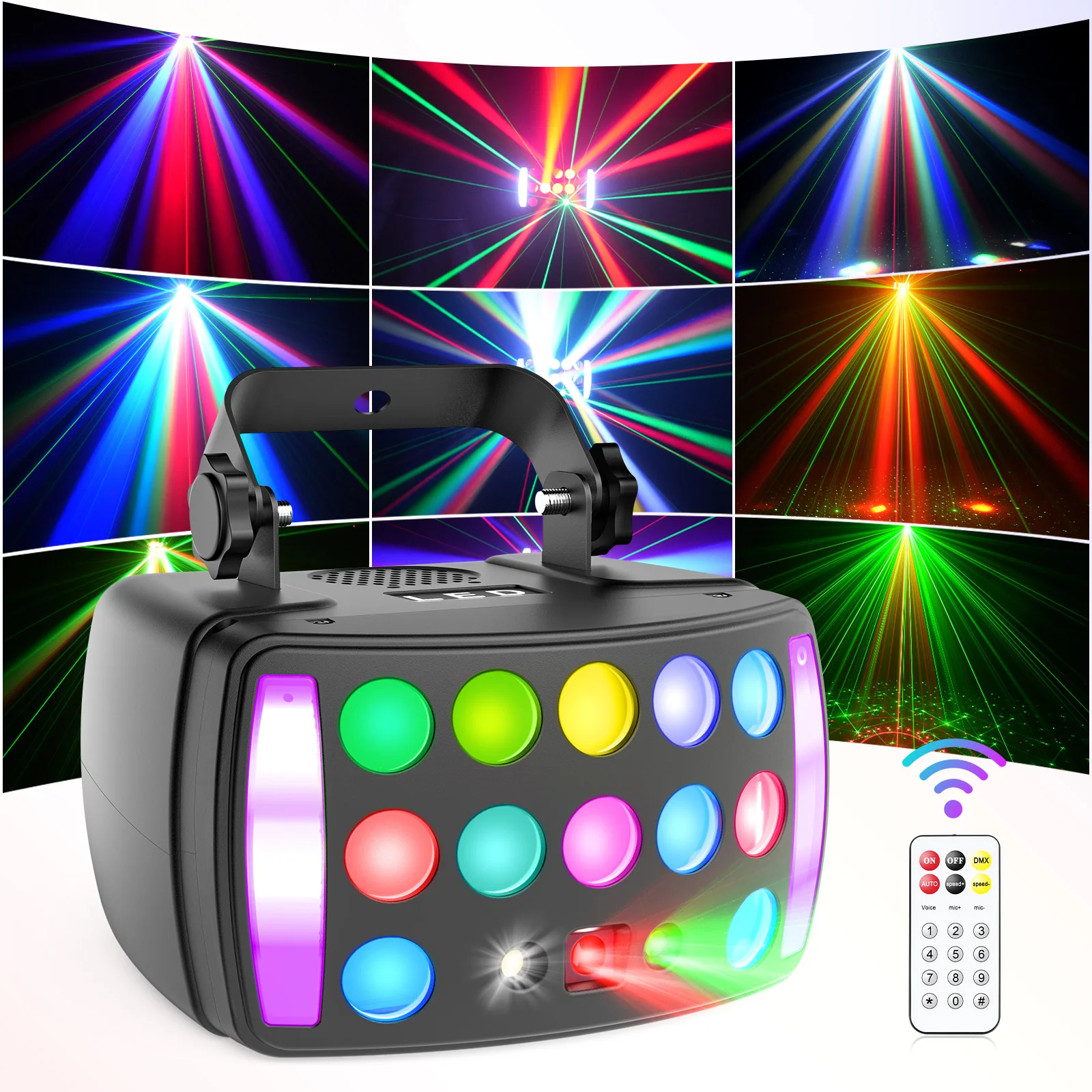 

50W RGBW Laser Beam Light Portable DJ Disco Light with Strobe Parties Effect Laser Projector DMX512 for Concert Nightclub Bar