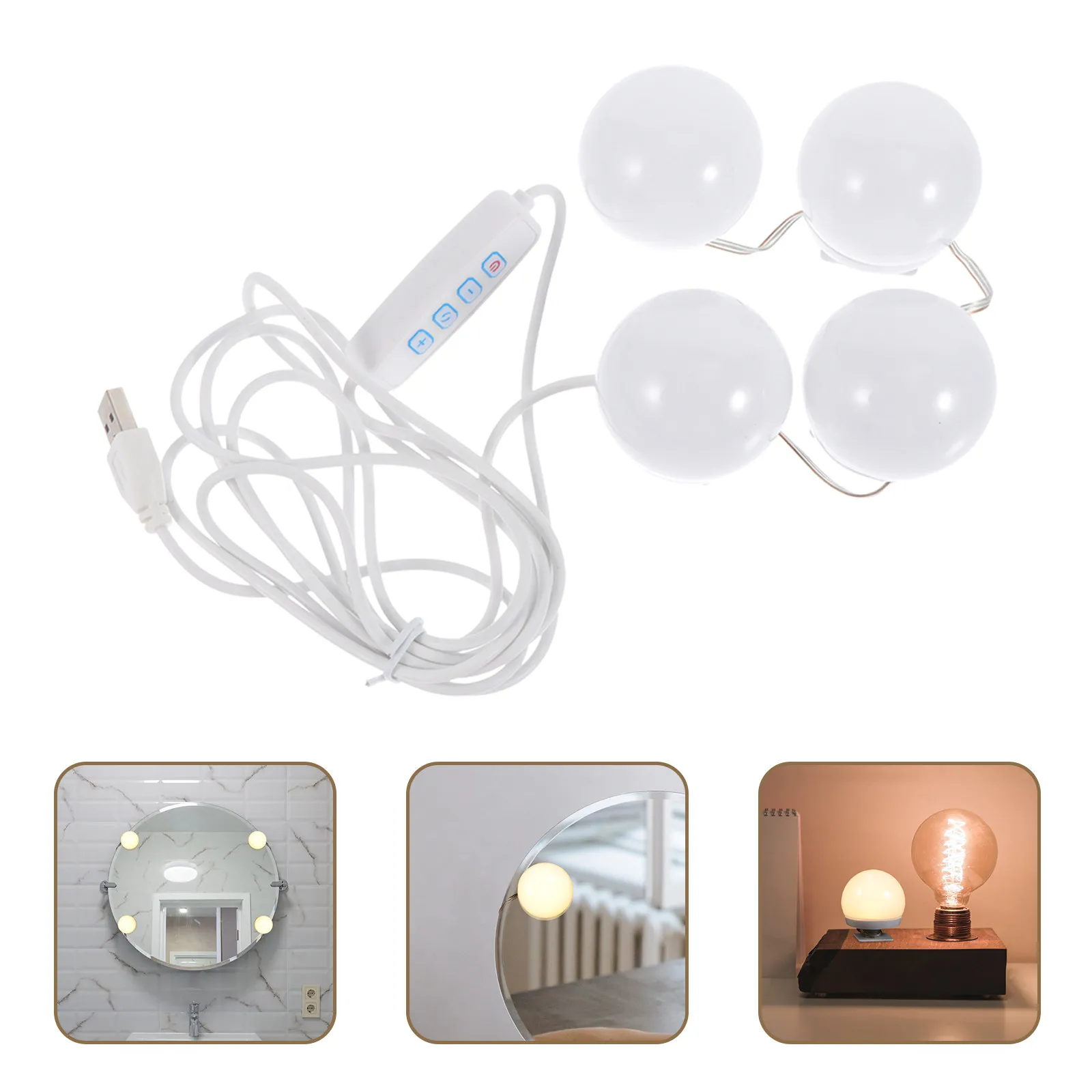 

1Set LED Makeup Mirror Light Bulb Adjustable Decorative USB Vanity Lamp for Bathroom Wall Bedroom Dressing Cabinet