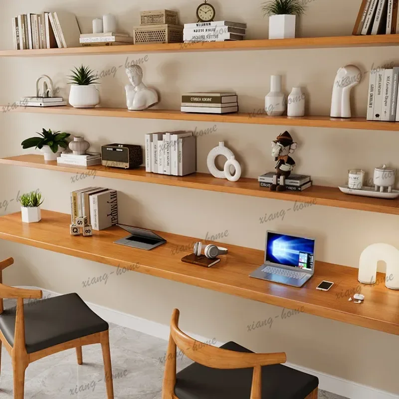 YJ Modern Creative Floating Desk Nordic Minimalist Bedroom Dormitory Wall Mounted Computer Desk Solid Wood Home Furniture FYFD