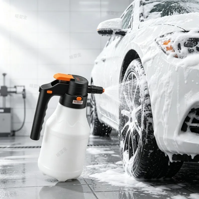 Water Sprayer for Garden Plants 1.5L Electric Car Wash Foam Sprayer Rechargeable PA Handheld Sprinkler Atomizing Watering Can