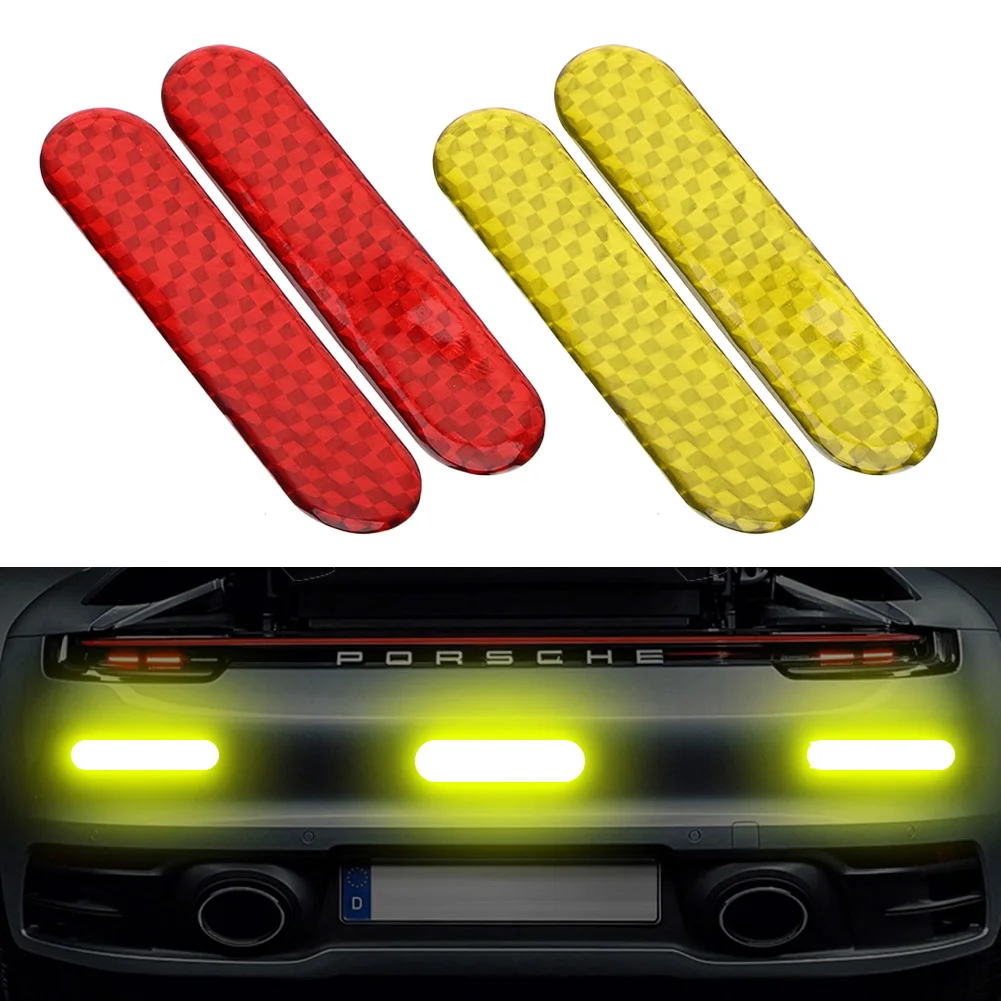 2 Stuks Auto Reflecterende Sticker Alarm Waarschuwing Reflecterende Tape Strips Autodeur Stickers Decal Nacht Veiligheid Auto Reflector Stickers