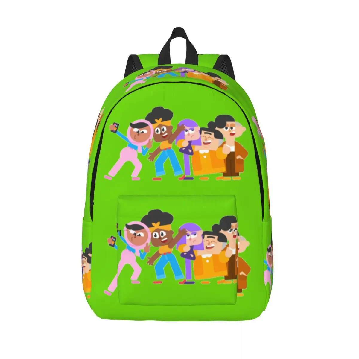 

Холщовые рюкзаки Duolingo с 3D принтом на заказ для девочек и мальчиков, школьные дорожные сумки с героями мультфильмов, сумка для книг, подходит для 15-дюймового ноутбука