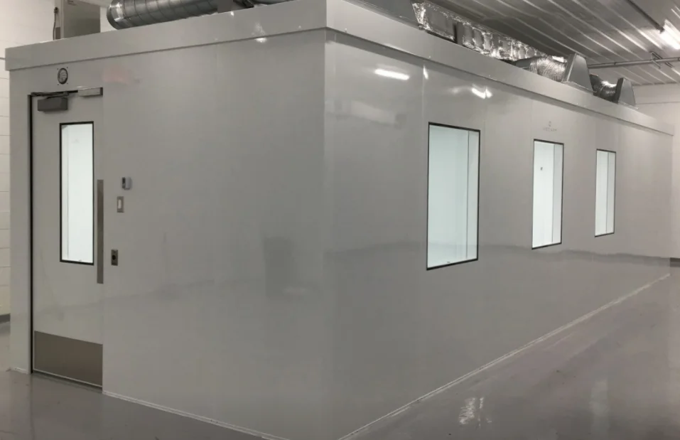 Cabina per stanza pulita portatile modulare da laboratorio con parete dura ISO 7 per assemblaggio di camere bianche