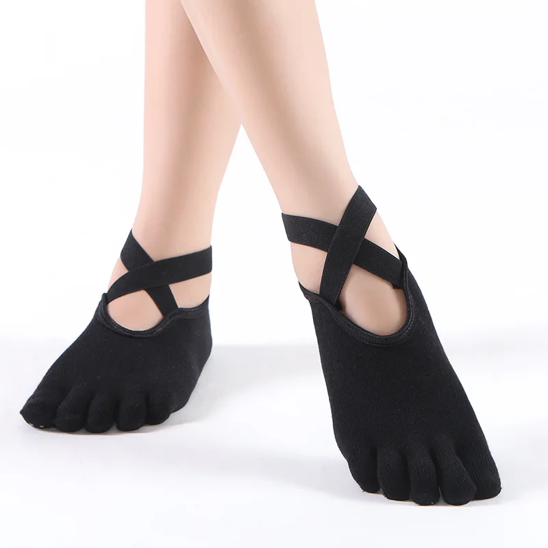 Yoga Socks for Women Anti Slip Five Toe Ladies Pilates Socks Ballet Heel Protector Professiona Sports Dance Socks