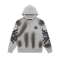 High Street Washed Vintage Terry Hooded Hoodies for Men Pullover Baggy Cotton Sweatshirts Jackets Oversized Loose Hoody