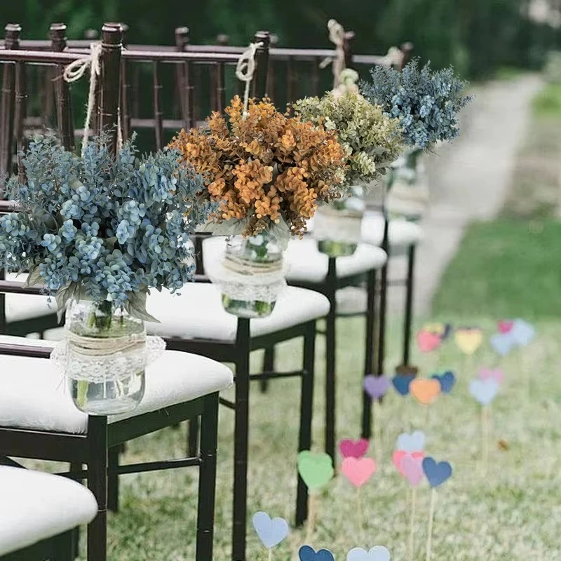 Künstliche Pflanzen Plastik-Eukalyptus Hochzeit Valentinstag Heim Outdoor UV-Schutz Gartendeko DIY Geschenke Requisiten Hof-Arrangement