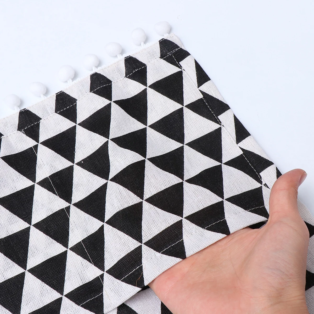 

Cotton Linen Microwave Oven Cover 30x90cm Black Triangle Protective Cover for Oven Toaster Kitchen Decor