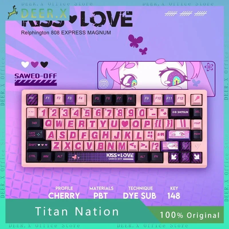 

Titan Nation 148 Key PBT Original Factory Height Full Five sided Thermal Sublimation Customized Mechanical Keyboard Keycaps