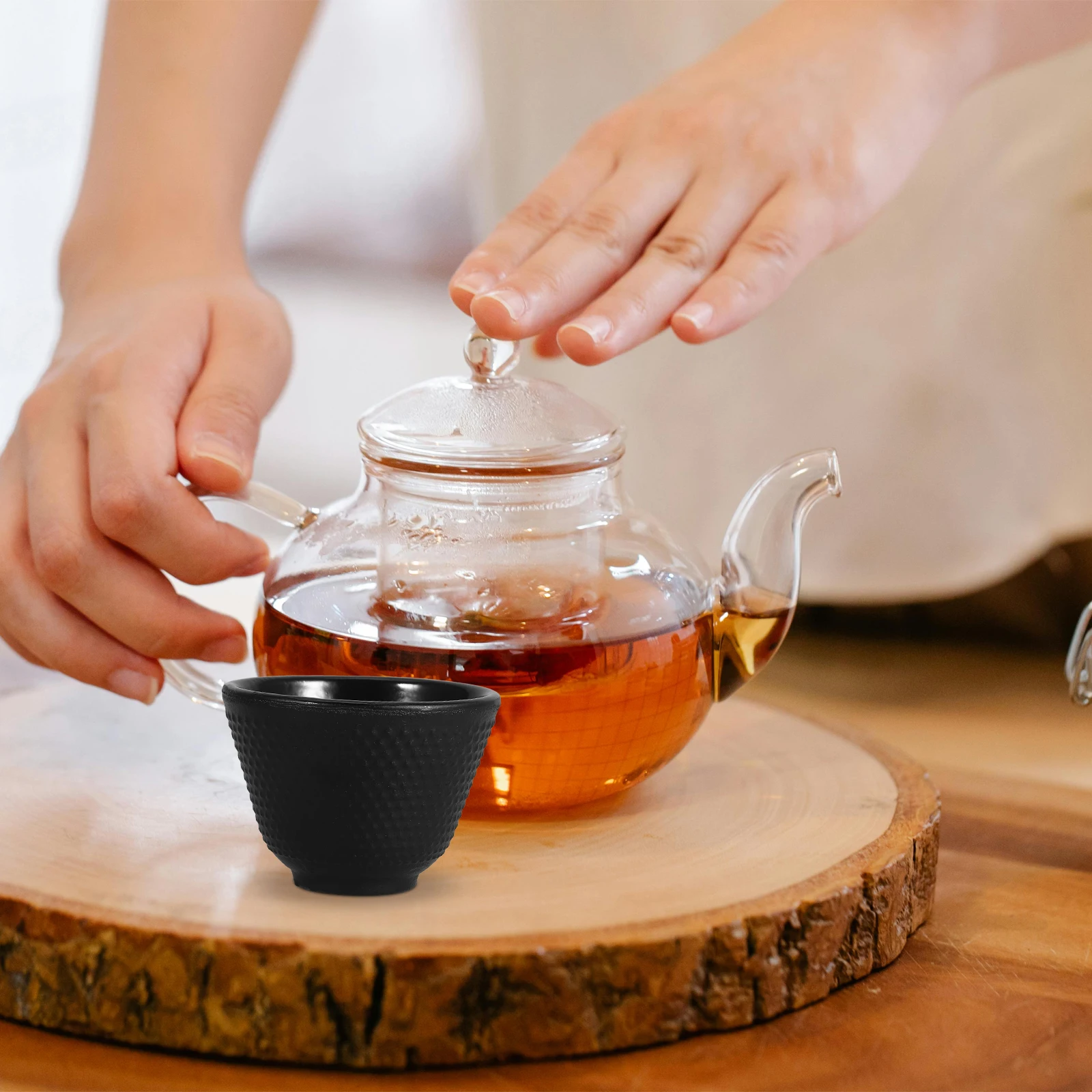 

Retro Tea Cup Iron Material Exquisite Craftsmanship for Tea Lovers Household Teaware Mini Cast Iron Drinking Cup