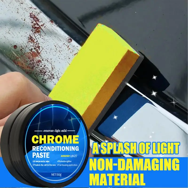 Car Chrome Cleaner Chrome Cleaner Metal Polish Rust Remover All Purpose Chrome Restorer Protectant Metal Gloss Polish For