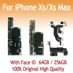 Bilashmart Original Motherboard iPhone XS Max Face ID IOS System Main Logic Board Clean iCloud 64GB 256GB 512GB
