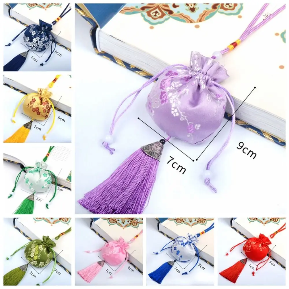 Flower Women Sachet Retro Hanging Embroidery Jewelry Packaging Tassel Small Pouch Jewelry Storage Bag Ladies