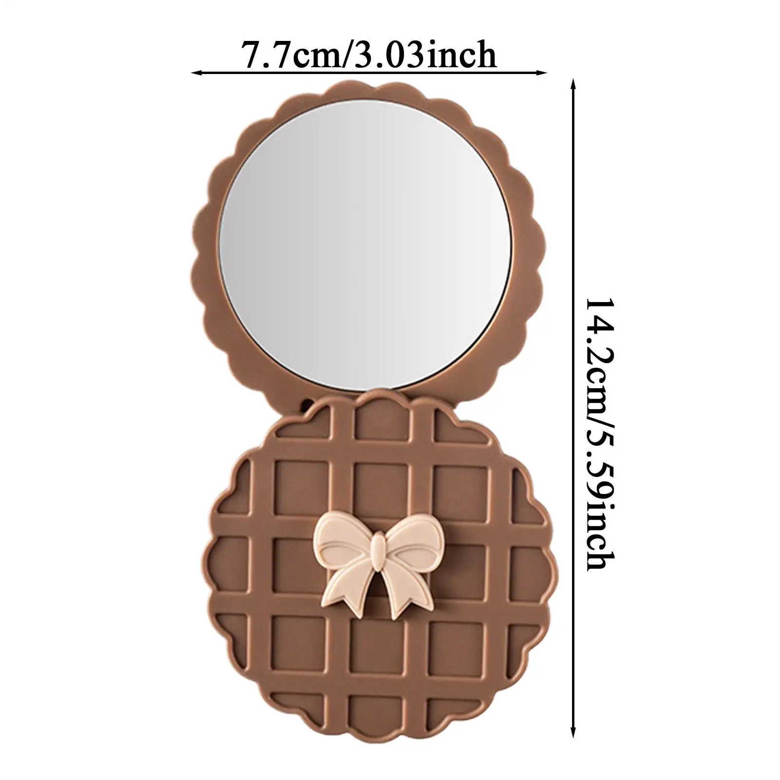 Espelho de maquiagem dupla face portátil waffle design dobrável espelho de bolso para mulheres viagens beleza cosméticos uso diário festa favores