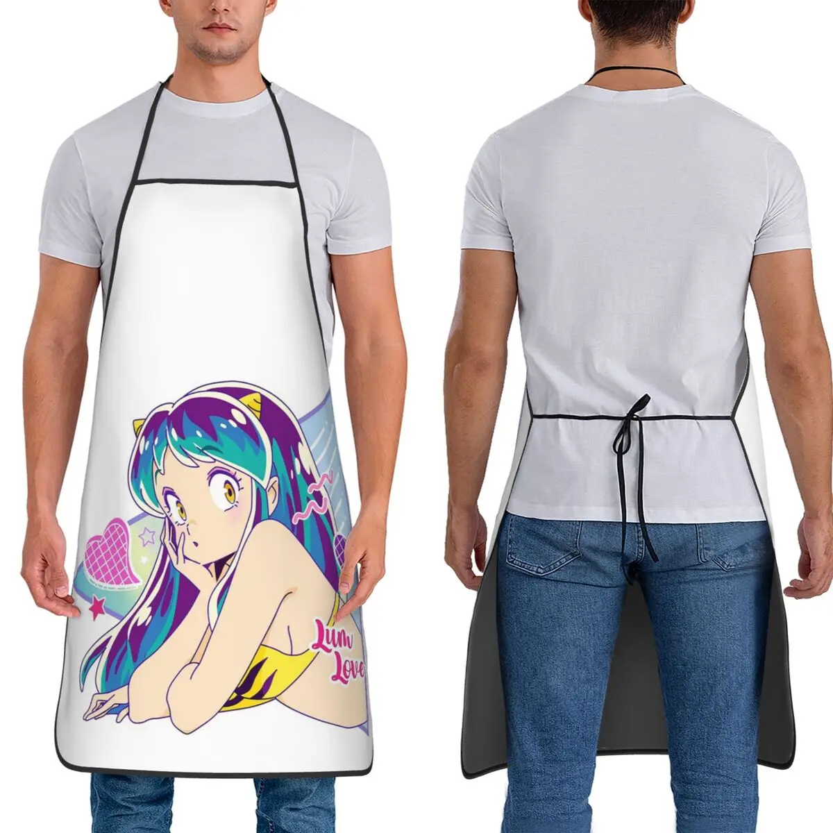 

Flying Lamu Anime Urusei Yatsura Aprons Chef Baking Tablier Waterproof Bib Kitchen Cleaning Pinafore for Women Men Painting