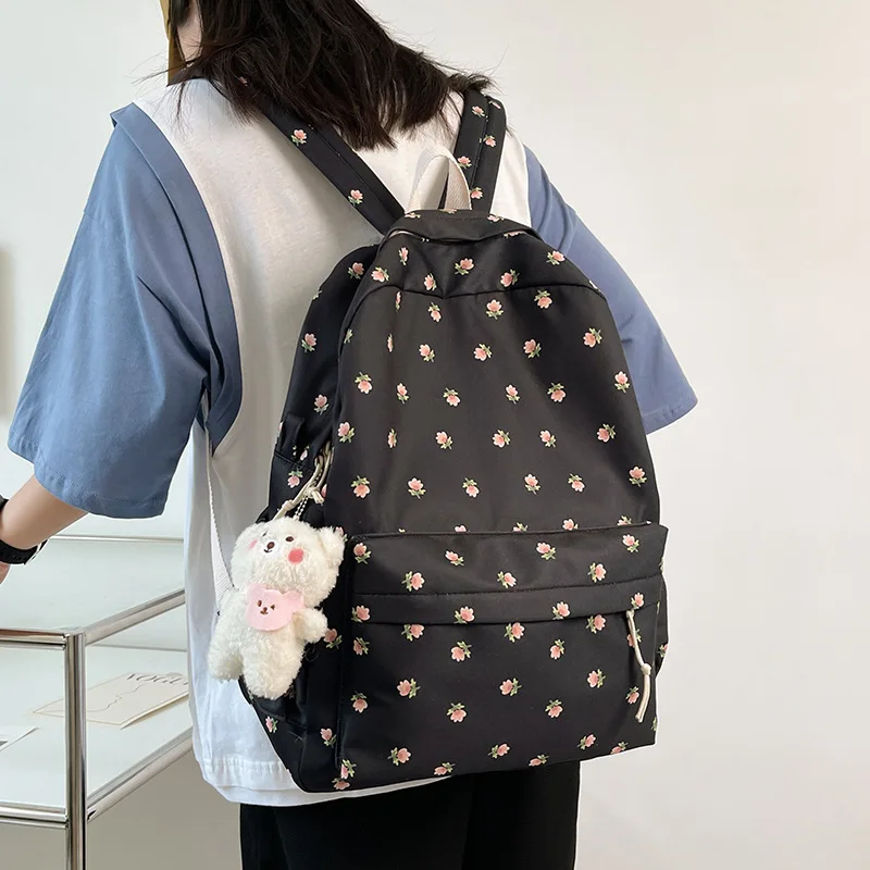 Mochila impermeable de nailon para mujer, Bolsa Escolar de gran capacidad para estudiantes, Kawaii, para ordenador portátil, paquete de libros