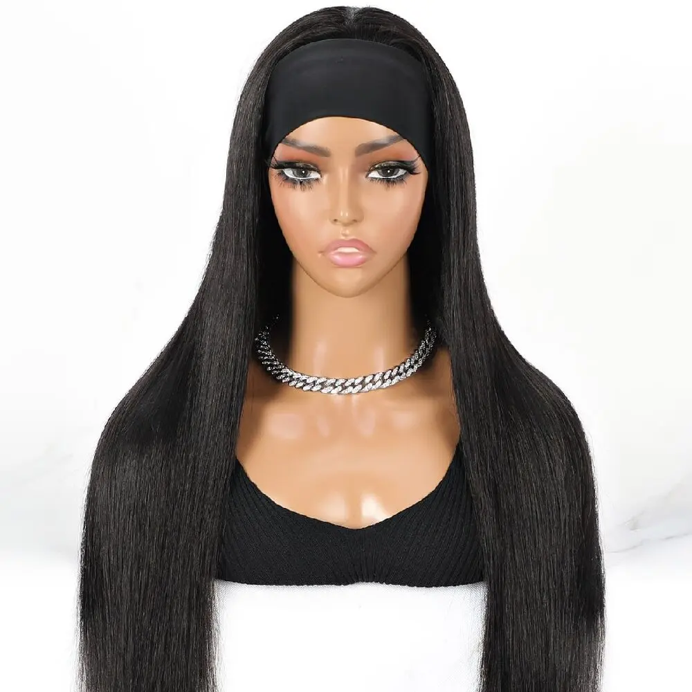 

30 40 Inch Straight Headband Wig Human Hair Wigs Brazilian Full Machine Made Wigs For Women No Glue No Sew Human Hair Wig