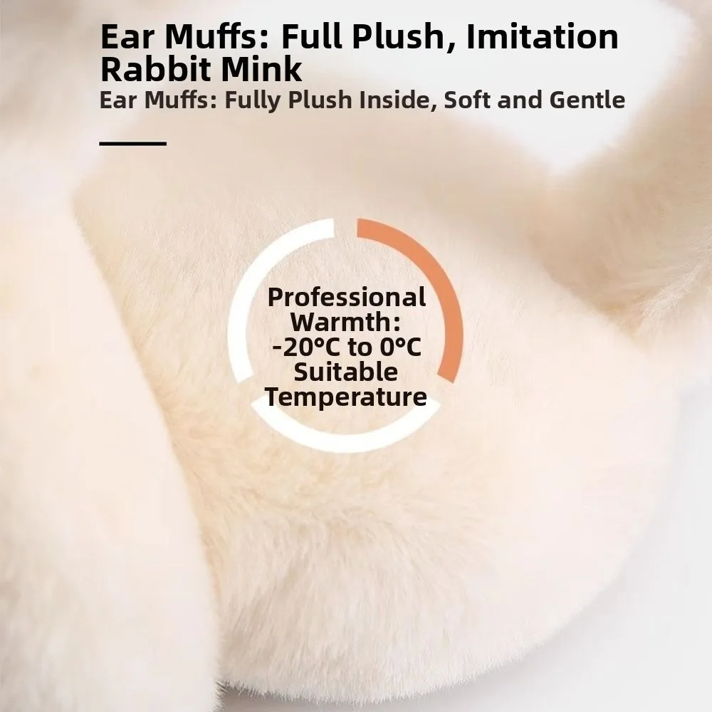 1PC Winter Fashion Warm Plush Earmuffs: Foldable Faux Fur & Soft Suede, Cold-Proof