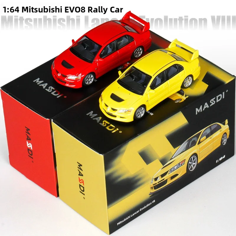 Modèle de voiture miniature en alliage moulé sous pression, échelle 1:64, Mitsubishi Lancer Evolution VIII EVO 8 CT9A, collection, objet de décoration pour bureau, cadeau.