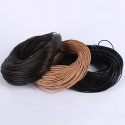 2m/lot 1/1.5/2/2.5/3/4/5mm Black/Brown/Coffee Round Genuine Leather Jewelry Cord String Lace Rope DIY Necklace Bracelet Finding