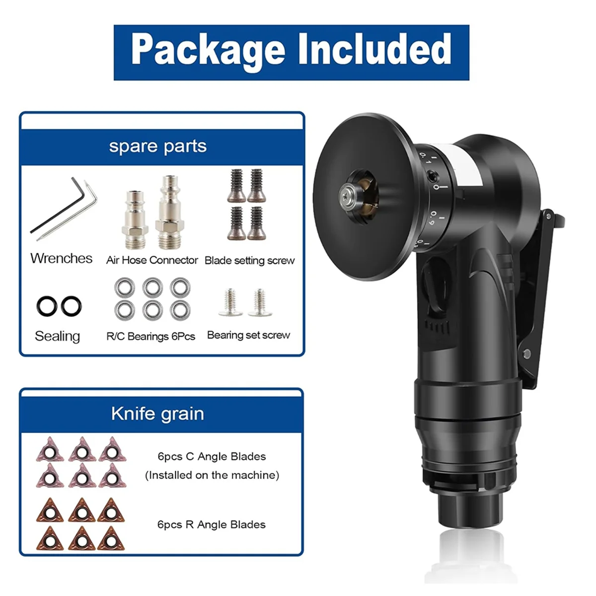 Pneumatic Chamfering Tool, 45 Degree Metal Deburring Trimming Chamfering Machine,Chamfering Machine Arc Edge Beveler Kit Vogue