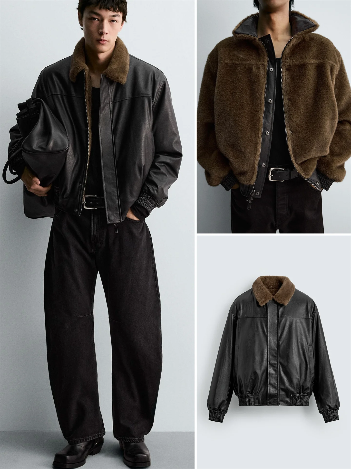 

Faionable двустороннее кожаное пальто Slim Fit ort Jaet для мужчин, осень-зима, новинка Sle 0993900, модное городское пальто