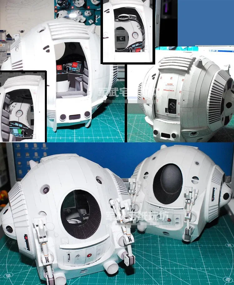 Film: 2001 A Space Odyssey One Man Space Capsule Pod Card model Paper Model Kit 15cm=6 inci Tinggi Mainan Puzzle Buatan Tangan