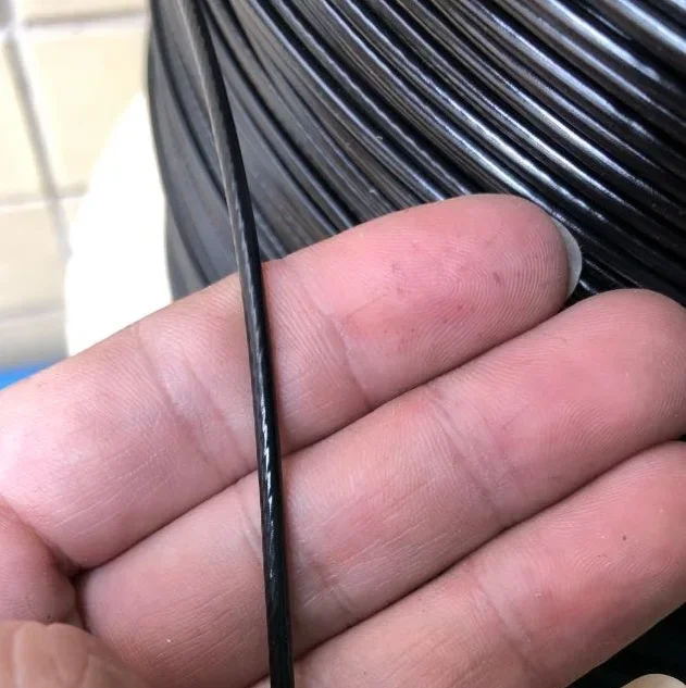 0.38MM-0.8MM 1X7,black nylon coated built-in 304 stainless steel wire rope, sea fishing line chain hook line crystal 50-100M