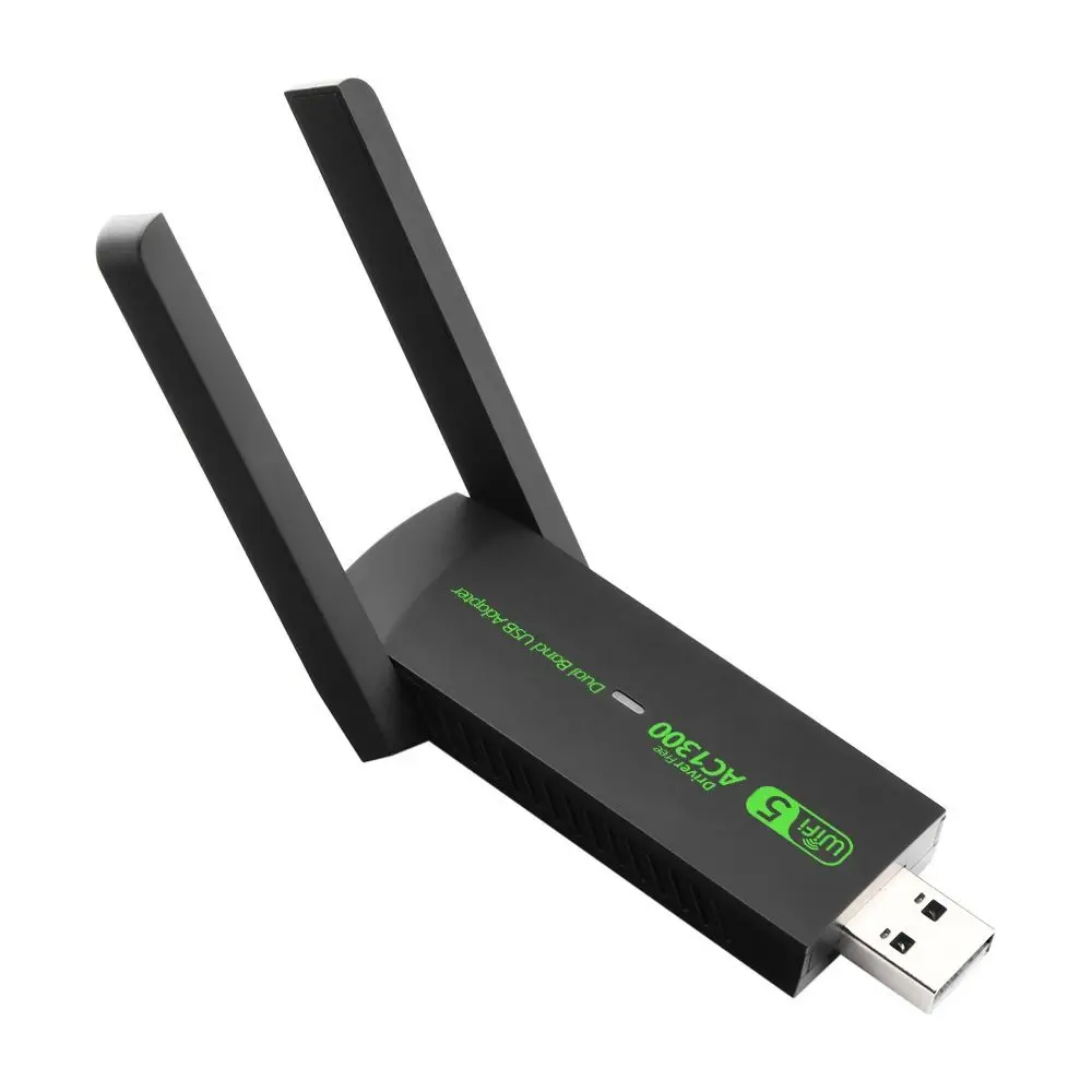 محول واي فاي متين 1300 ميجابت في الثانية USB ثنائي النطاق 2.4 جيجا/5 جيجا هرتز بطاقة الشبكة جهاز إرسال استقبال لاسلكي للكمبيوتر المحمول المكتبي
